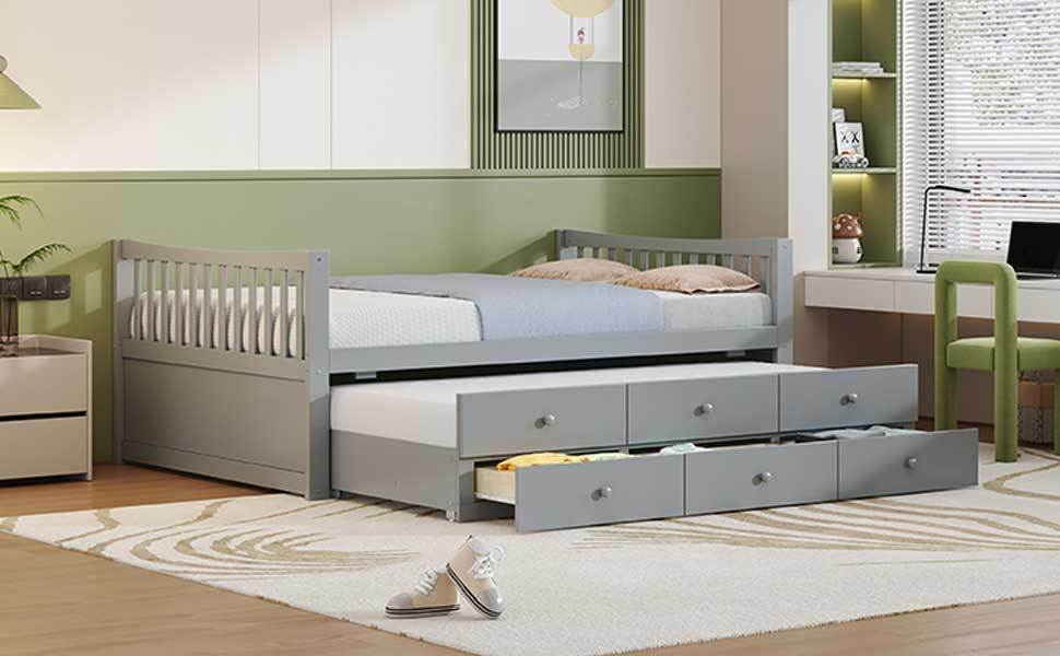 Start2Finish daybed with trundle and built-in storage drawers, ideal for guest rooms and living spaces furniture.