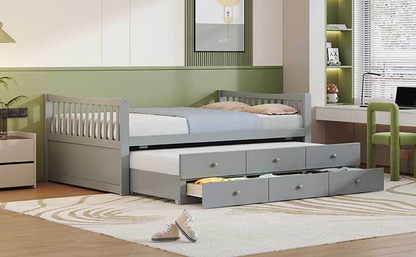 Start2Finish daybed with trundle and built-in storage drawers, ideal for guest rooms and living spaces furniture.