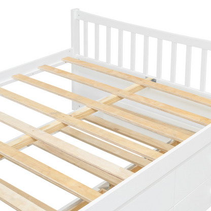 Start2Finish daybed with trundle and built-in storage drawers, ideal for guest rooms and living spaces.