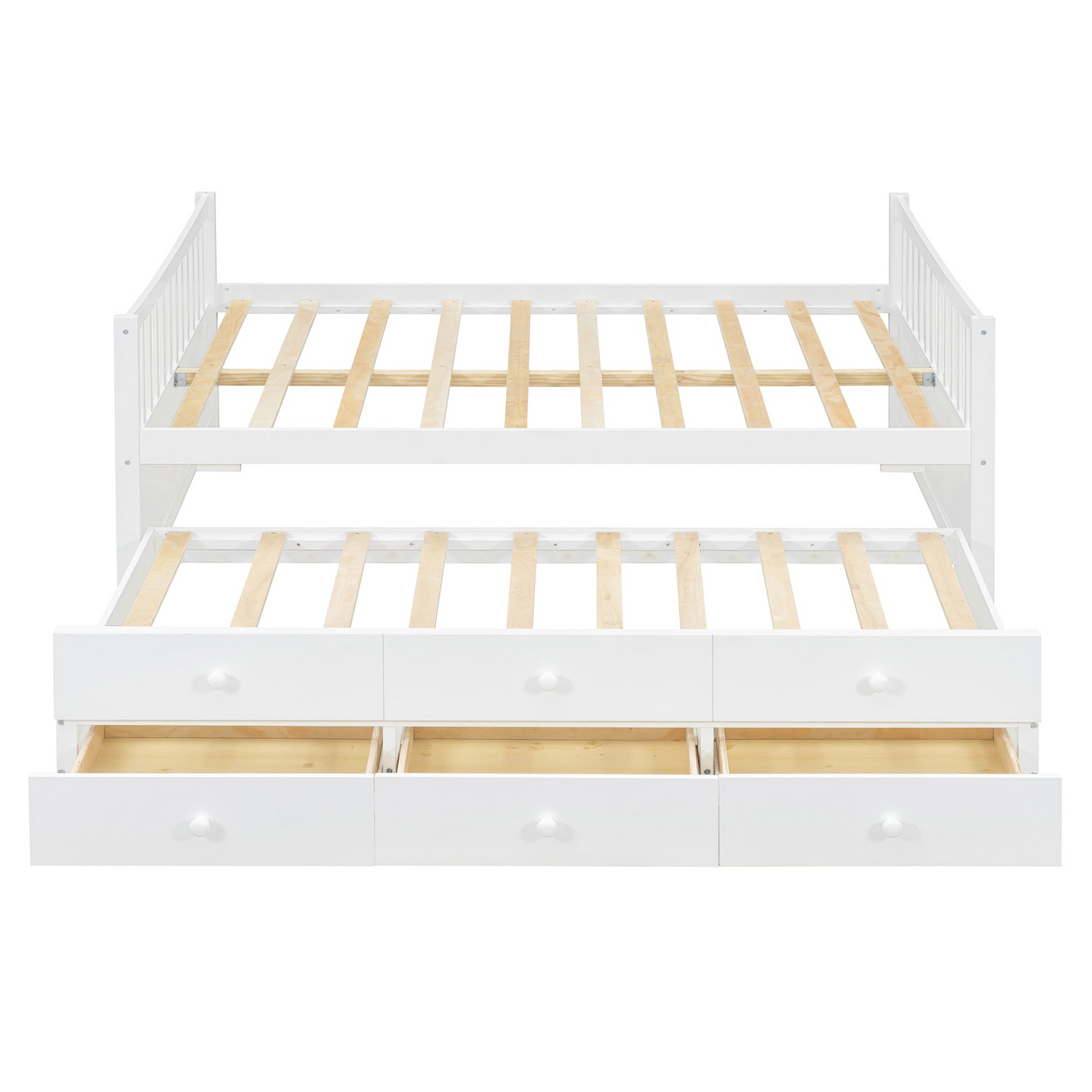 Start2Finish daybed with trundle and built-in storage drawers, ideal for guest rooms and living spaces.
