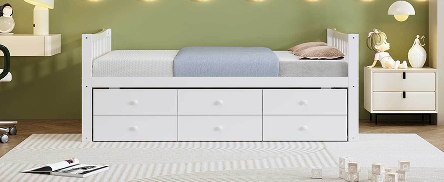 Start2Finish daybed with trundle and built-in storage drawers, perfect for guest rooms and living spaces.