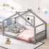 Solid wood twin house bed with slatted base, kids house-style frame by Start2Finish, perfect for children&