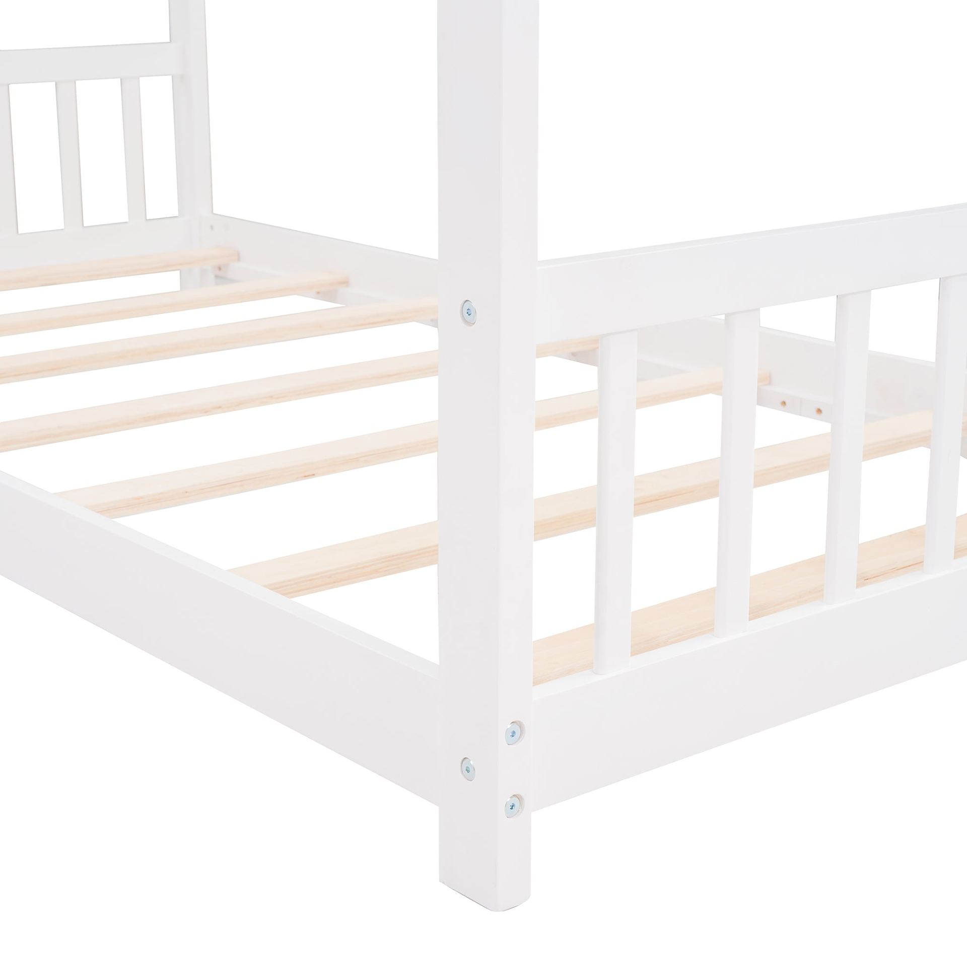 Start2Finish twin size house bed made of solid wood with a kids house style design and slatted base, ideal for children&