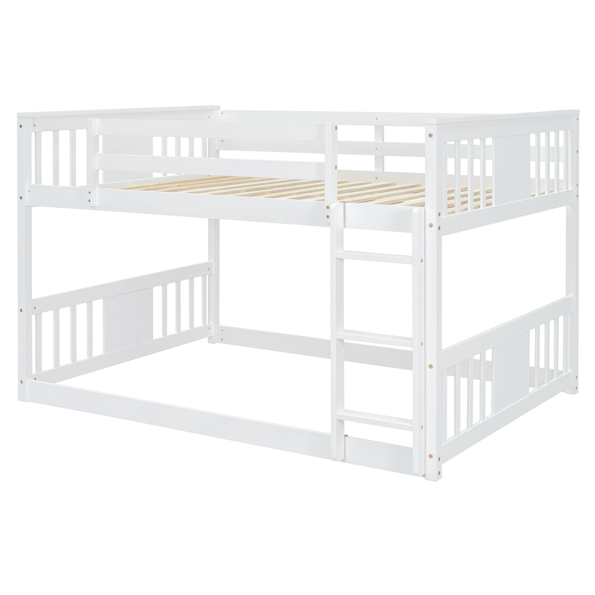 Start2Finish full over full bunk bed with ladder, sturdy space-saving design for shared bedrooms, showing the bed frame and ladder.