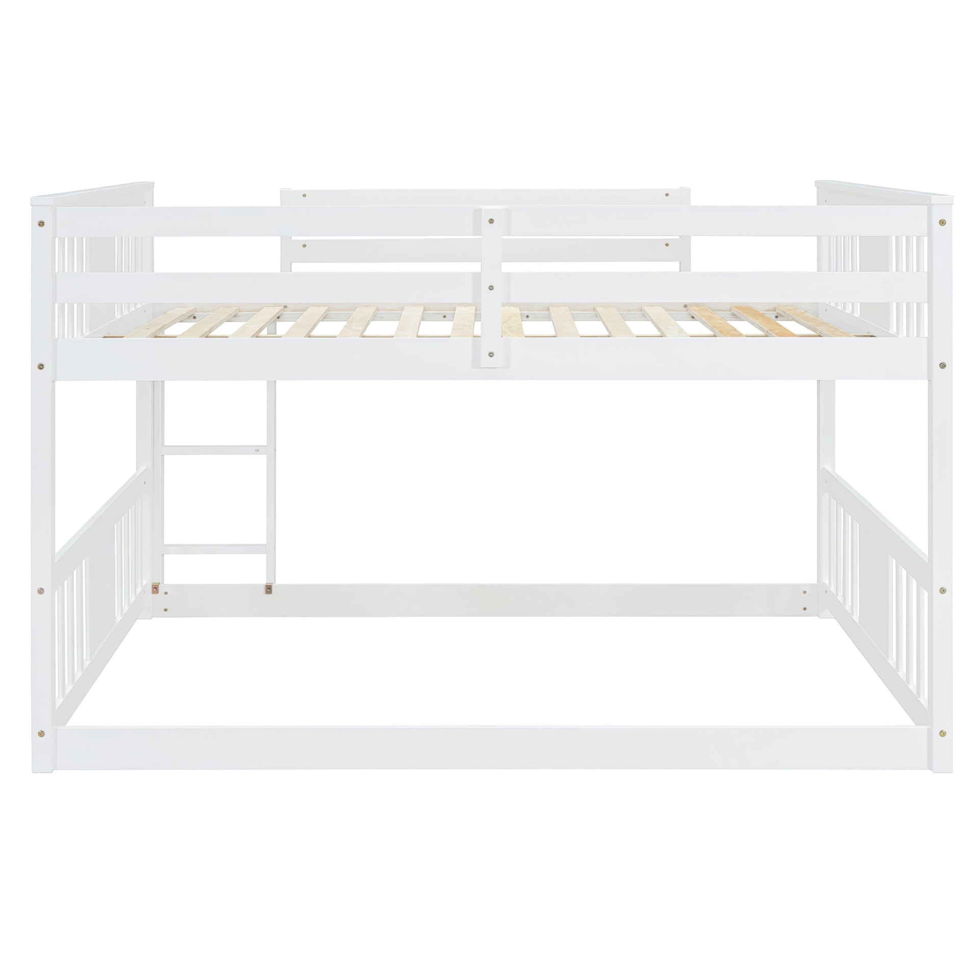 Start2Finish full over full bunk bed with ladder, sturdy space-saving design for shared bedrooms, showing the bunk bed frame and ladder.
