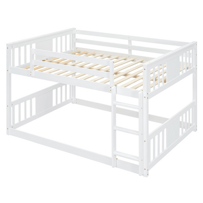 Start2Finish full over full bunk bed with ladder, space-saving and sturdy design for shared bedrooms, shown assembled with safety features.