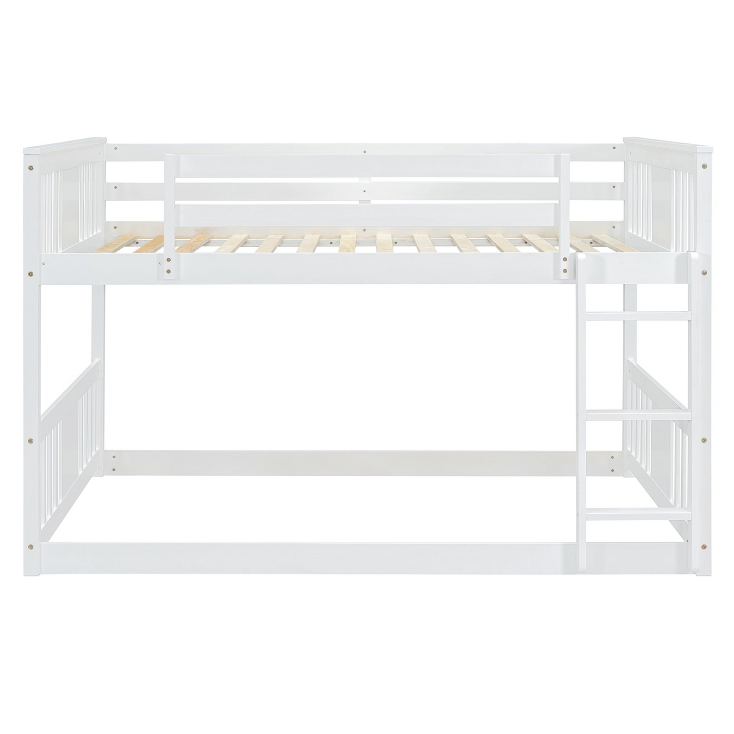 Start2Finish full over full bunk bed with ladder, space-saving and sturdy design for shared bedrooms, shown in a cozy bedroom setting.