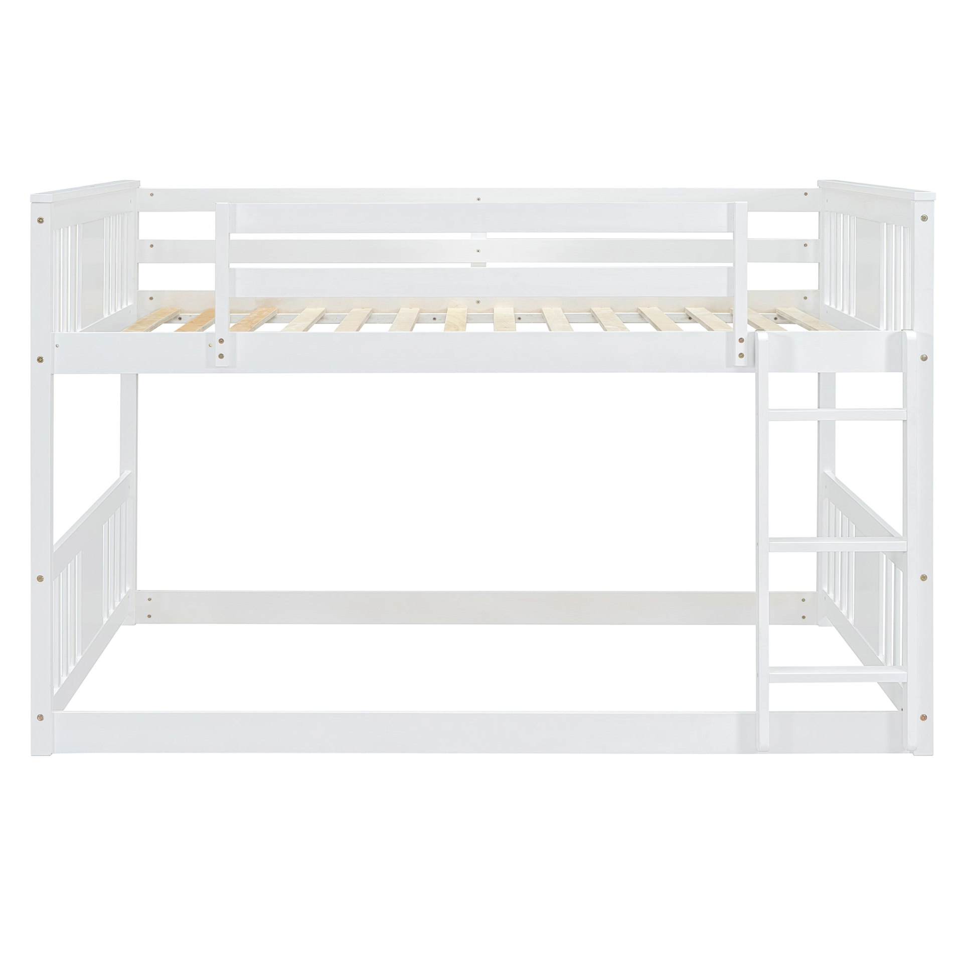 Start2Finish full over full bunk bed with ladder, space-saving and sturdy design for shared bedrooms, shown in a cozy bedroom setting.