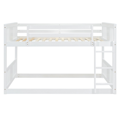 Start2Finish full over full bunk bed with ladder, space-saving and sturdy design for shared bedrooms, shown in a cozy bedroom setting.
