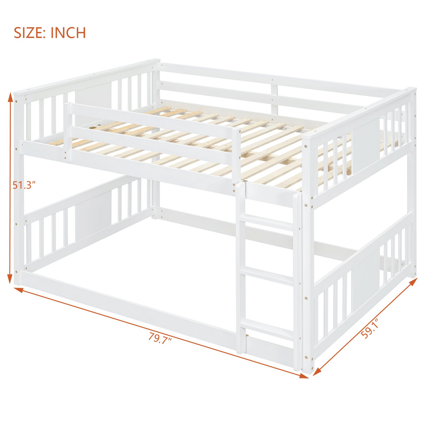 Start2Finish full over full bunk bed with ladder, sturdy space-saving design for shared bedrooms, featuring safety rails and modern style.