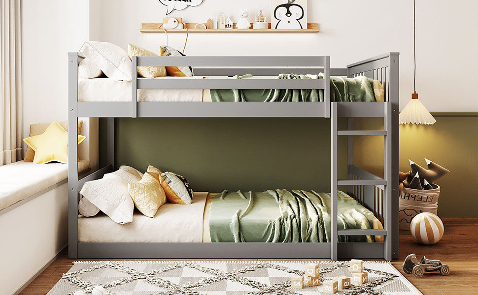 Start2Finish full over full bunk bed with ladder, space-saving and sturdy design for shared bedrooms, featuring a safe sleeping setup.