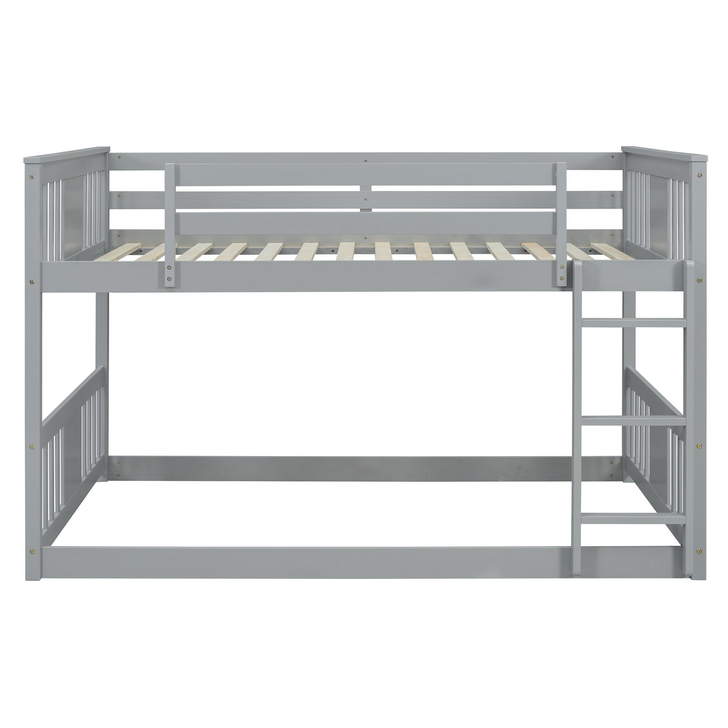 Start2Finish full over full bunk bed with ladder, sturdy space-saving design for shared bedrooms, featuring a classic wooden frame.