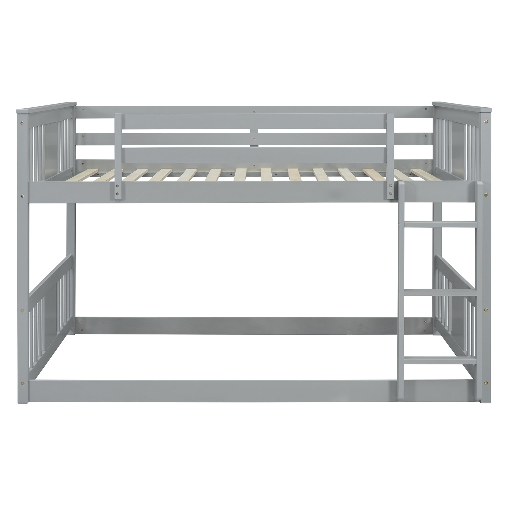 Start2Finish full over full bunk bed with ladder, sturdy space-saving design for shared bedrooms, featuring a classic wooden frame.