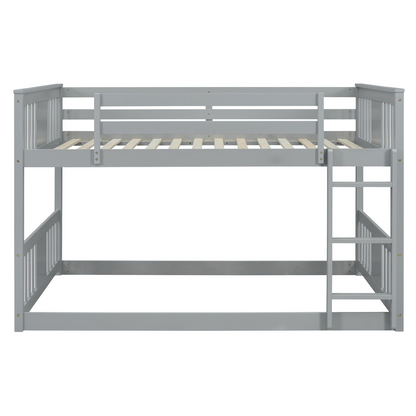 Start2Finish full over full bunk bed with ladder, sturdy space-saving design for shared bedrooms, featuring a classic wooden frame.