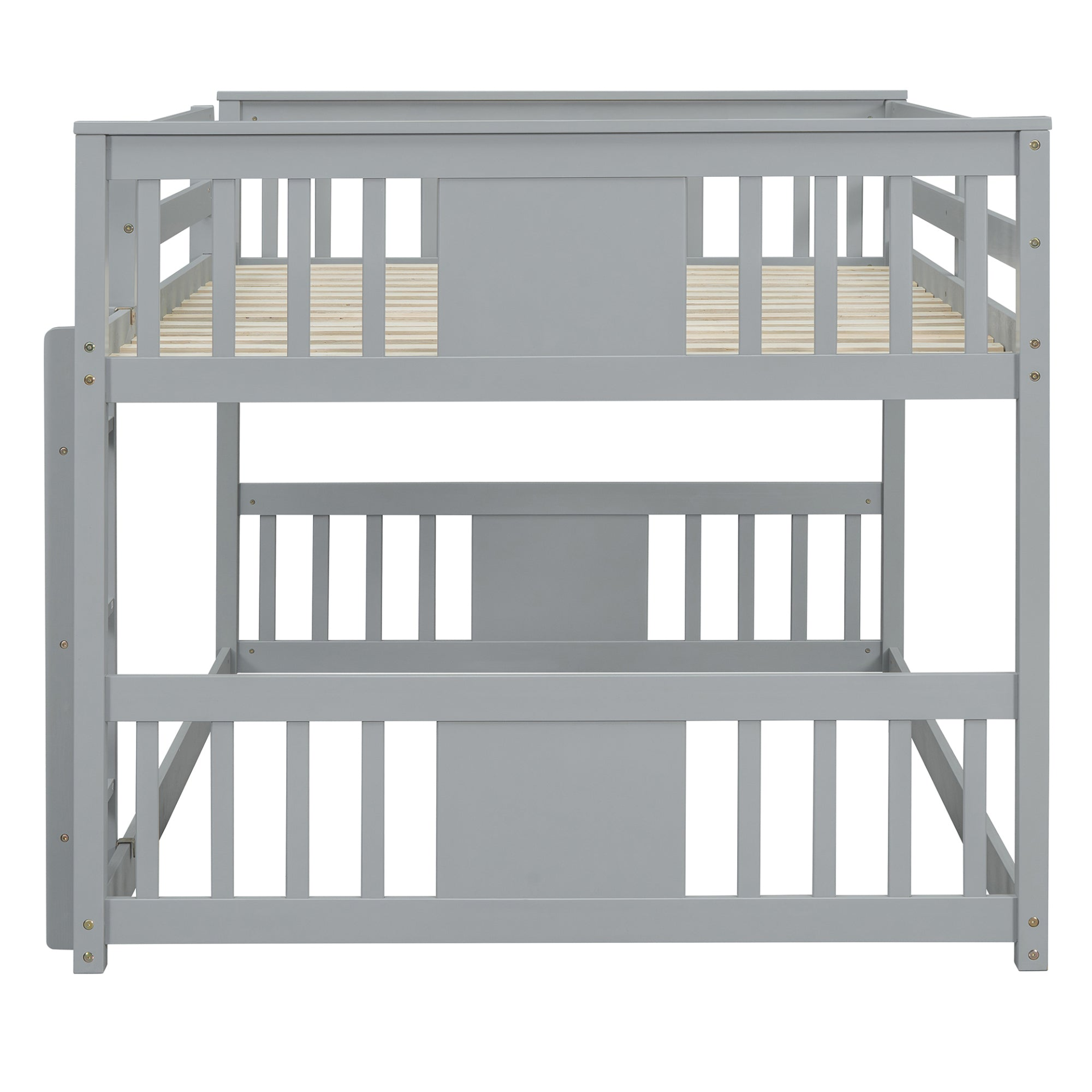 Start2Finish full over full bunk bed with ladder, sturdy space-saving design for shared bedrooms, shown in a well-lit room.