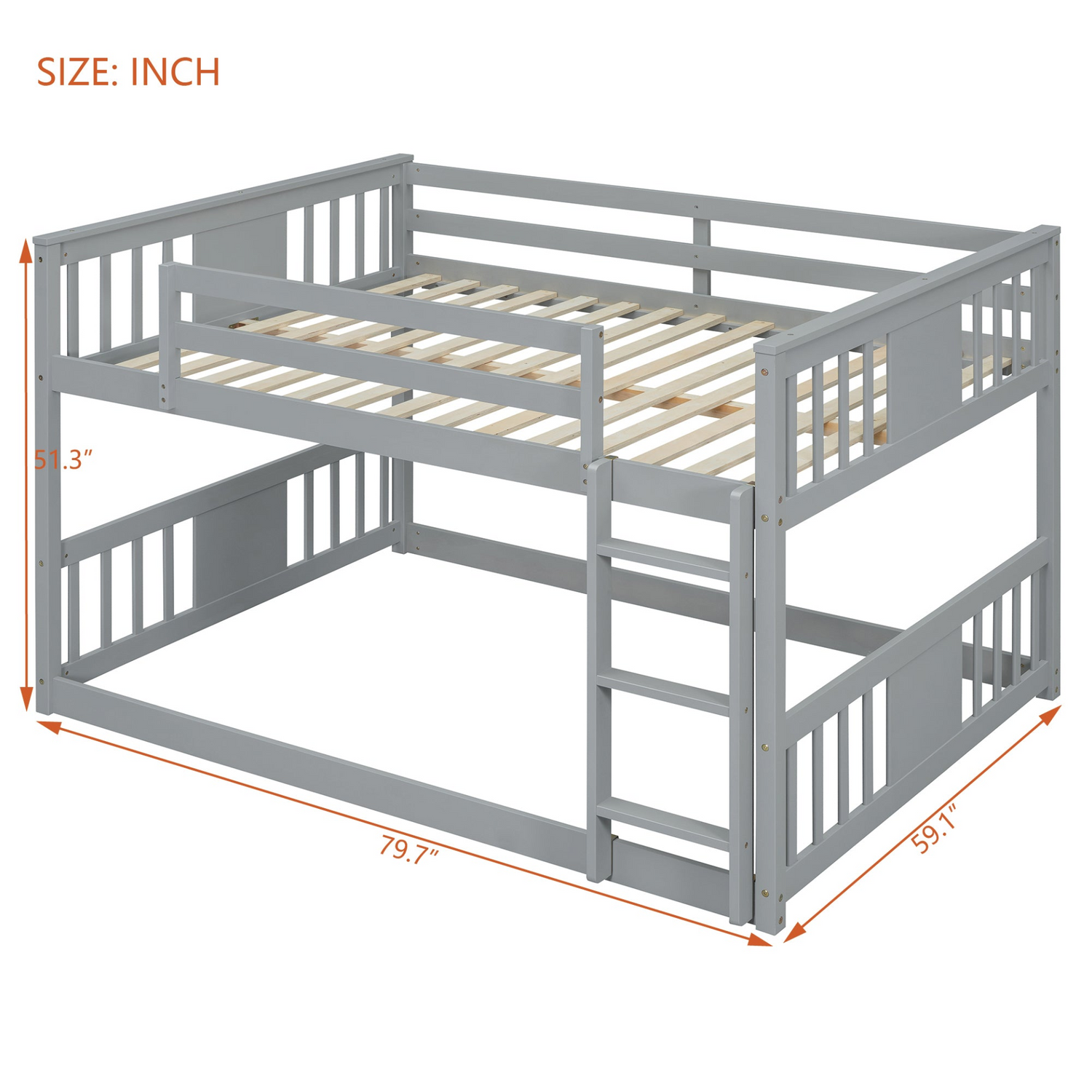 Start2Finish full over full bunk bed with ladder, sturdy space-saving design for shared bedrooms, shown in a modern bedroom setting.