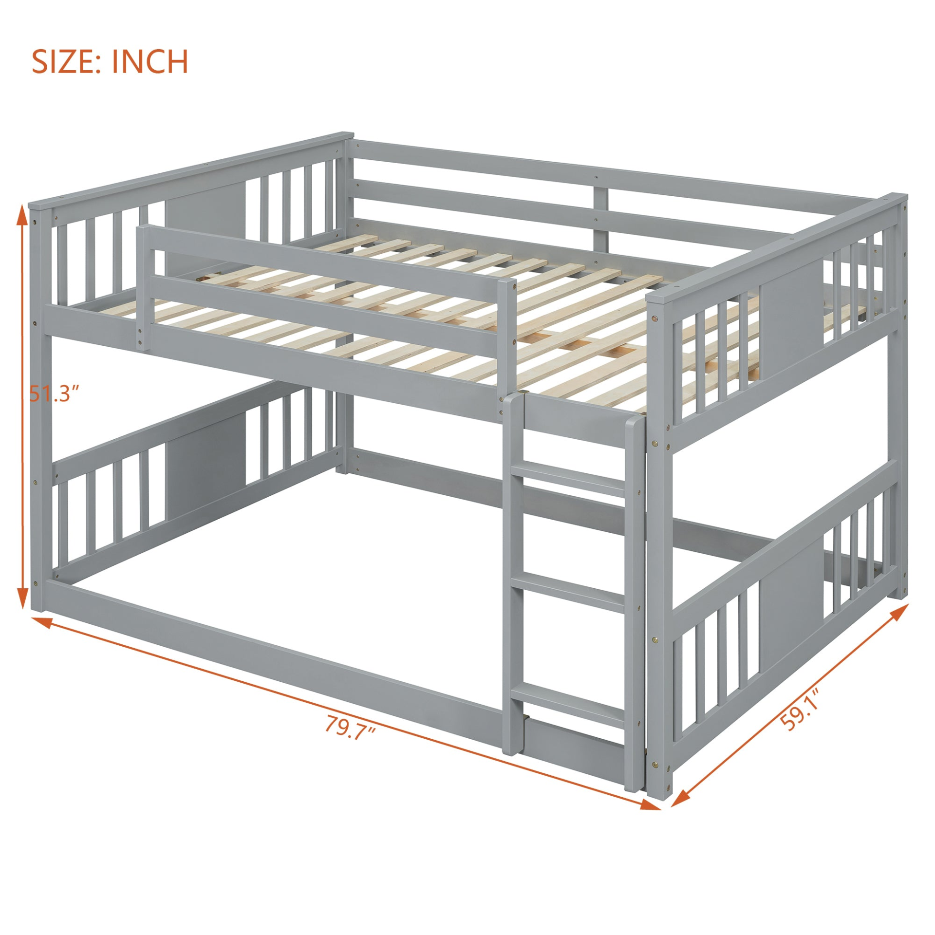 Start2Finish full over full bunk bed with ladder, sturdy space-saving design for shared bedrooms, shown in a modern bedroom setting.