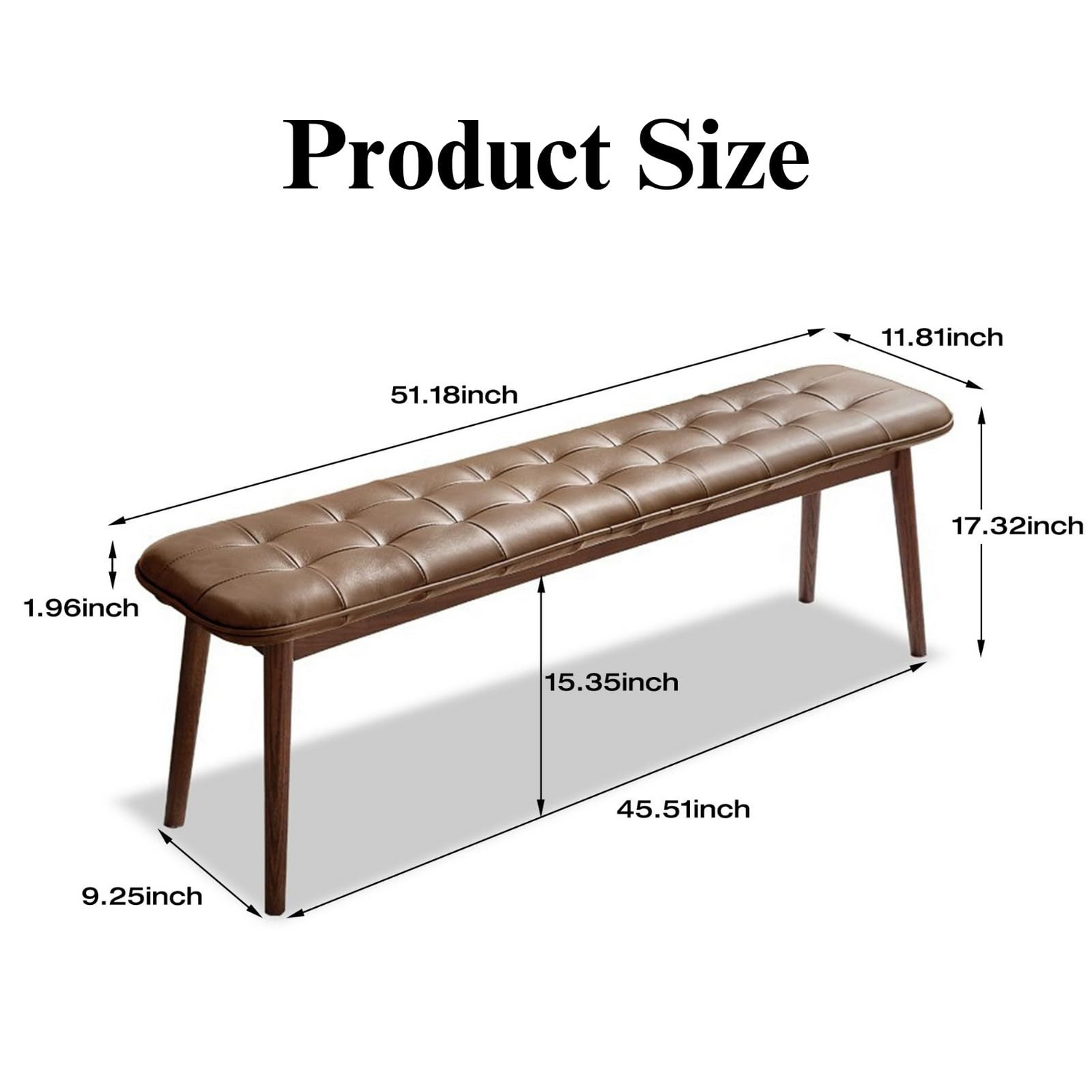 Natural oak wood dining bench with leather cushion for living room, featuring a matching table bench from Start2Finish furniture.