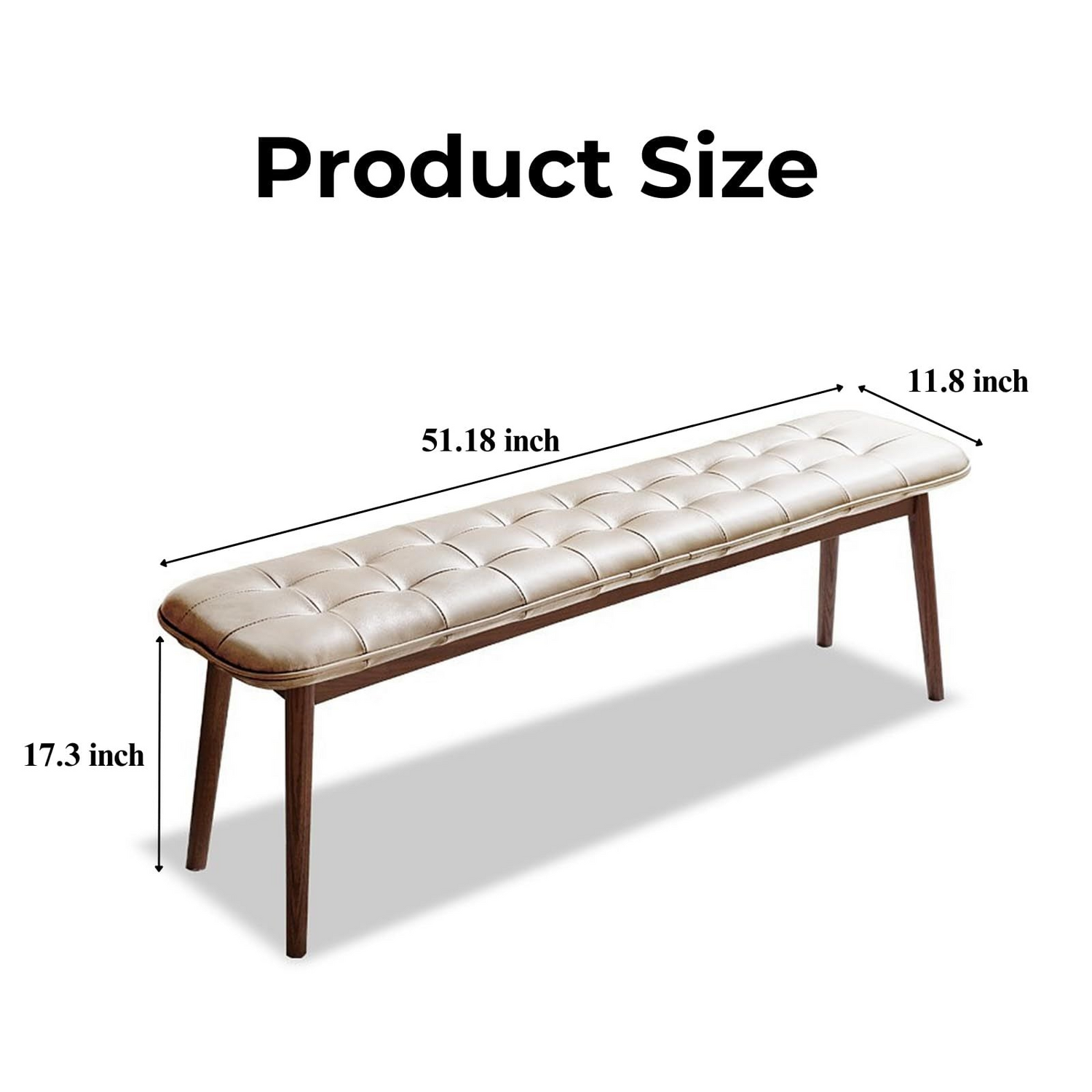 Natural oak wood dining bench with leather cushion, featuring matching table bench for living room by Start2Finish furniture.