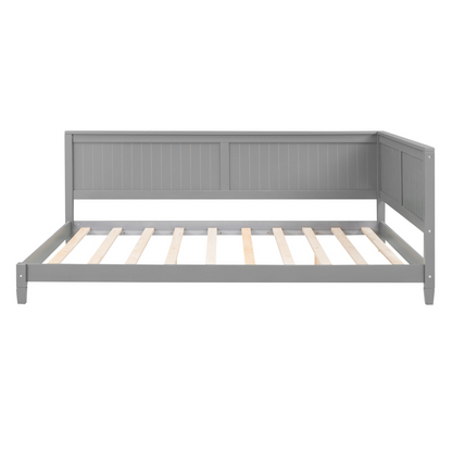 Full size wood daybed sofa bed with solid wood frame, showcasing durable construction and easy assembly.