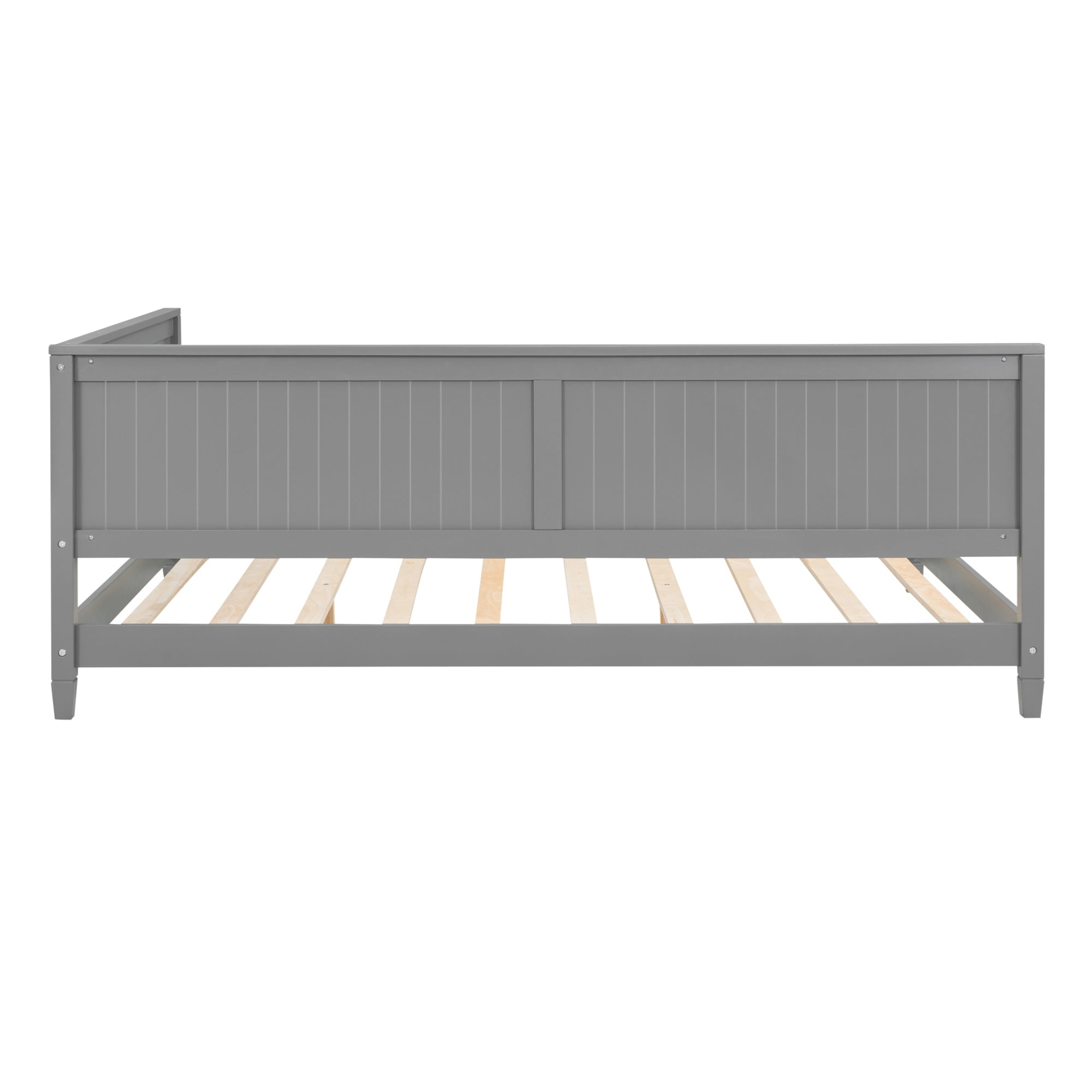 Full size wood daybed with solid wood frame, featuring a classic design and easy assembly, ideal as a sofa bed or guest bed.