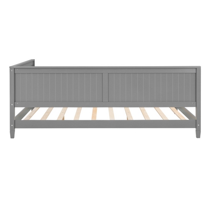 Full size wood daybed with solid wood frame, featuring a classic design and easy assembly, ideal as a sofa bed or guest bed.