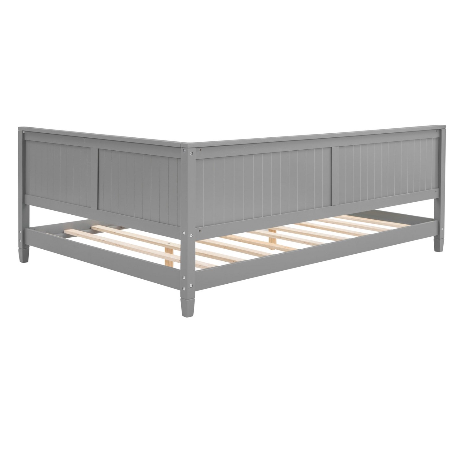 Full size wood daybed with solid wood frame, showcasing a classic design and easy-to-assemble structure by Start2Finish.