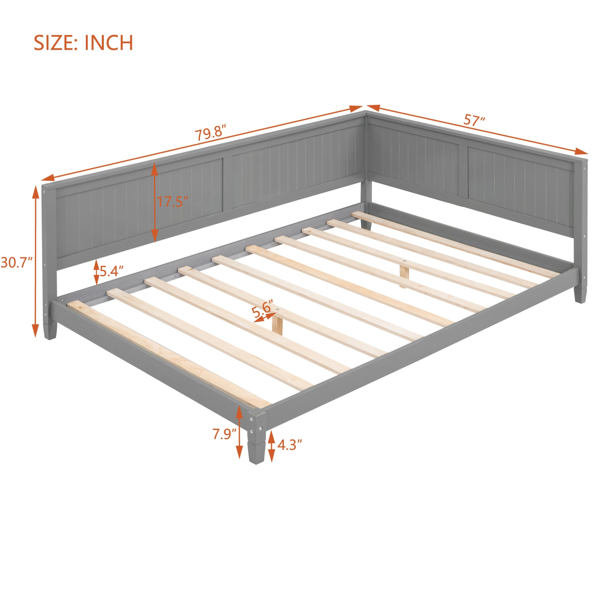 Start2Finish full size wood daybed sofa bed with solid wood frame, showcasing durable construction and easy assembly.