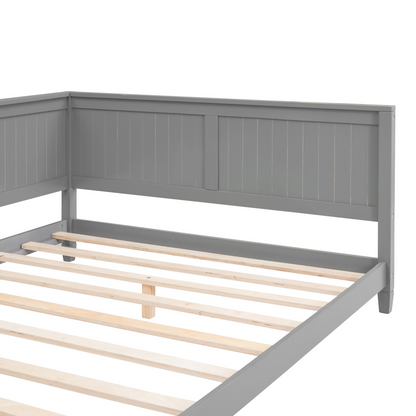 Full size wood daybed and sofa bed with solid wood frame, showcasing a classic, durable design and easy assembly.