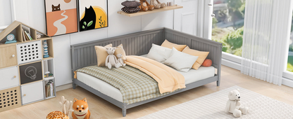 Full size wood daybed with solid wood frame and classic design, featuring a durable build and easy assembly for versatile use.