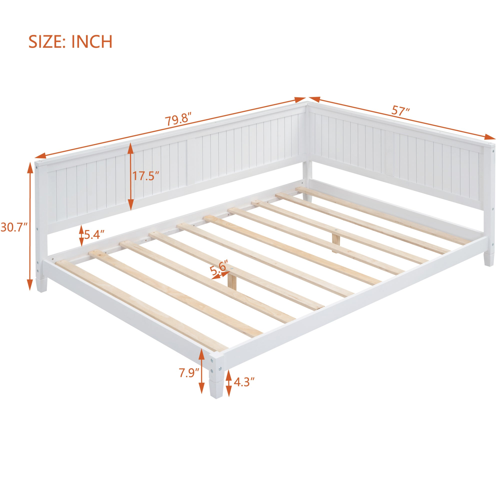 Full size wood daybed with solid wood frame, featuring a classic design and easy assembly for versatile use as sofa or bed.