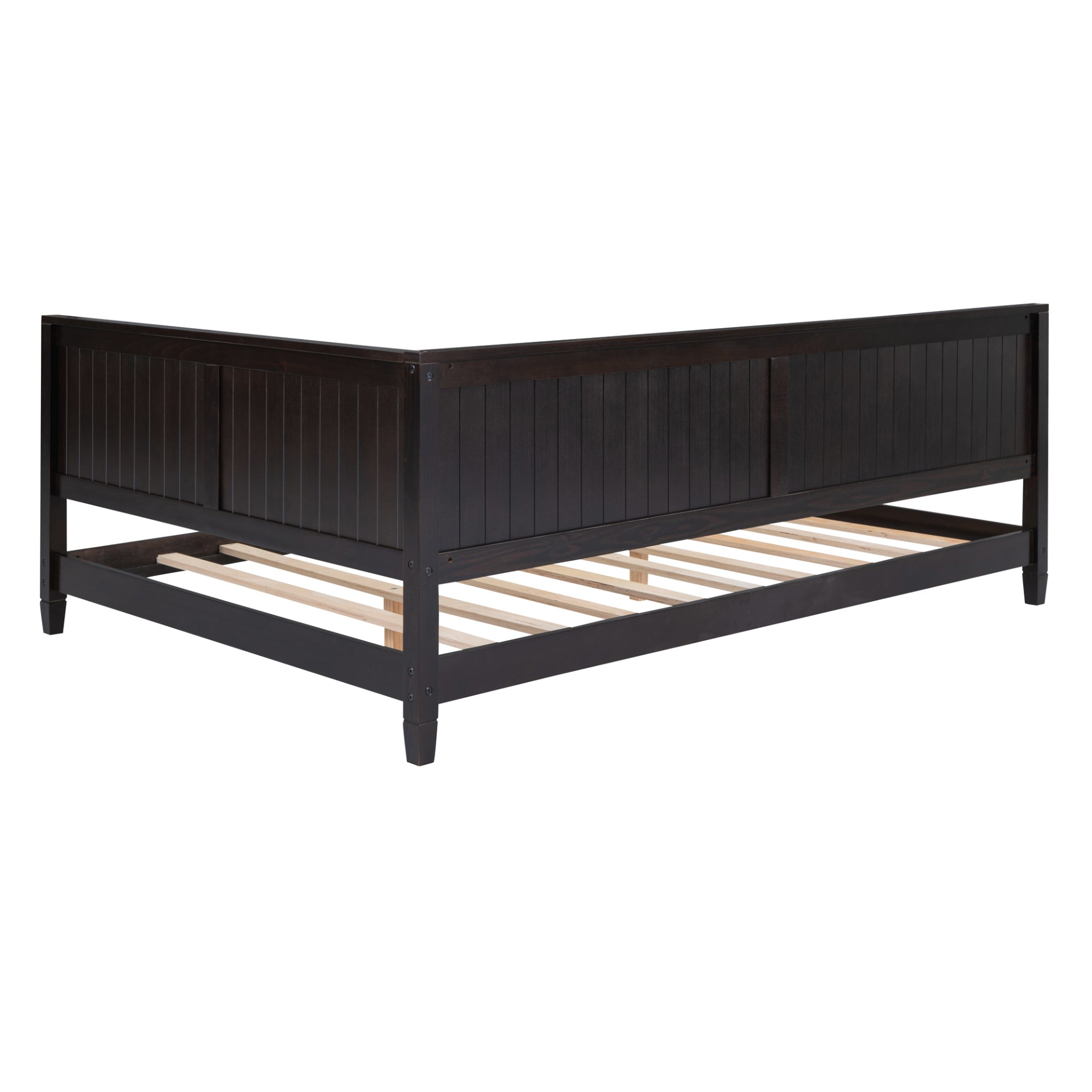 Full size wood daybed with solid wood frame, sofa bed design, durable construction, and easy assembly by Start2Finish