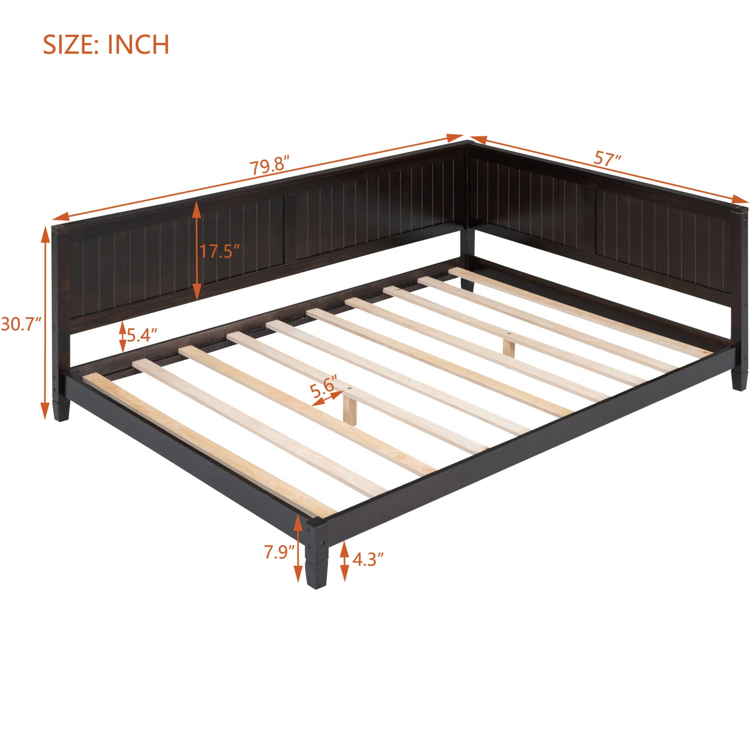 Full size wood daybed sofa bed with solid wood frame, durable build, and easy assembly in a classic design.