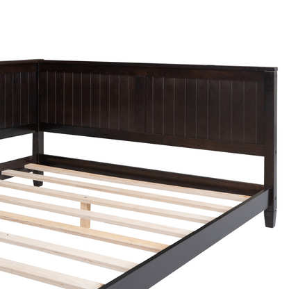 Full size wood daybed with solid wood frame, sofa bed design, durable build, and easy assembly by Start2Finish.