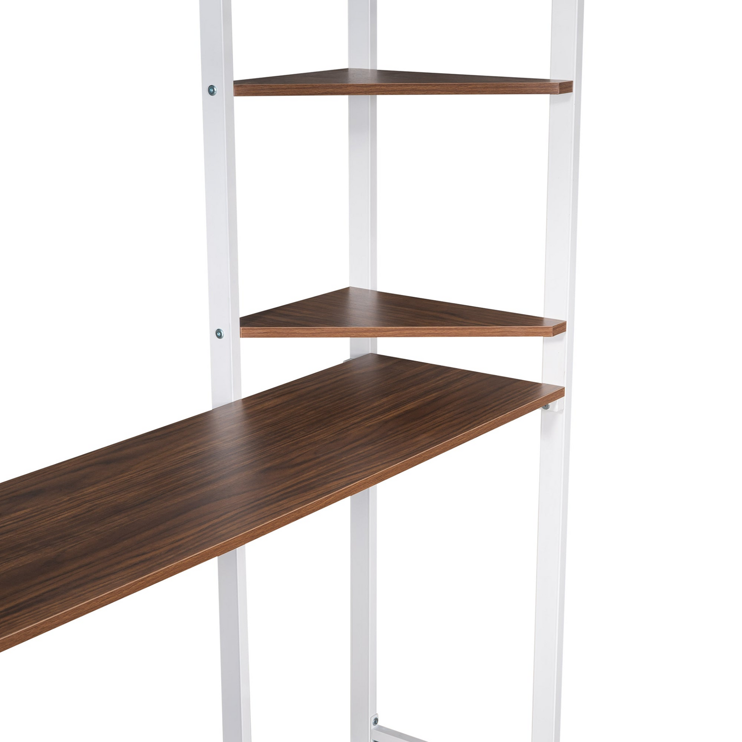 Start2Finish full-size metal loft bed with two shelves and desk, ideal for bedroom use, sturdy and space-saving furniture.