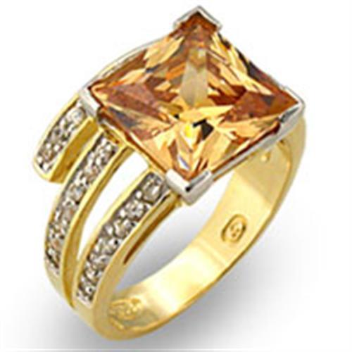 Gold and rhodium-plated 925 sterling silver ring with AAA grade CZ stones by Turquoise Tiger.