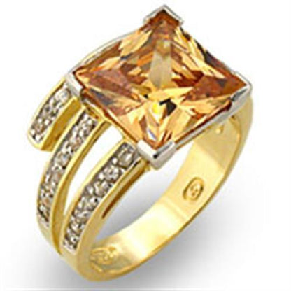 Gold and rhodium-plated 925 sterling silver ring with AAA grade CZ stones by Turquoise Tiger.