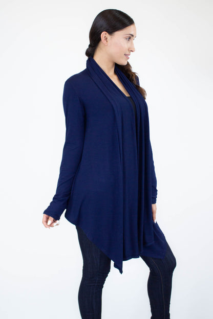 Yellow Hera lightweight open front cardigan, soft fabric, casual clothing for women, displayed on a neutral background.