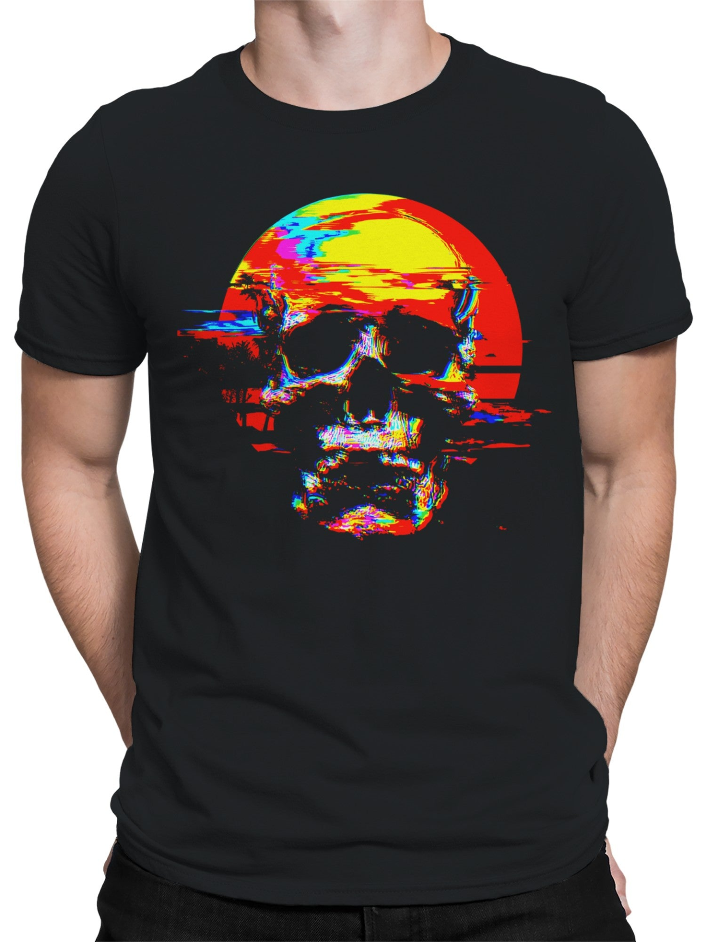 Start2Finish Glitch Skull Neon Sunset Fusion men&