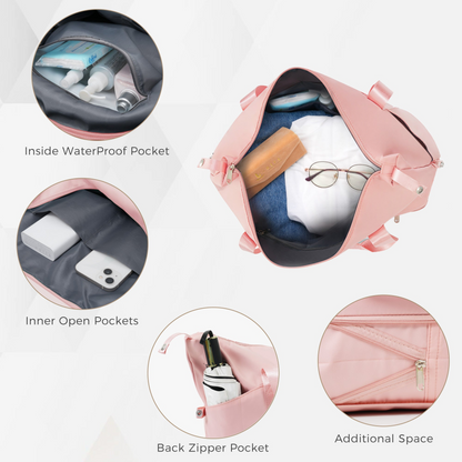 Start2Finish 5-piece luggage set with USB port, hard shell ABS+PC, spinner wheels, including travel bags and accessories.