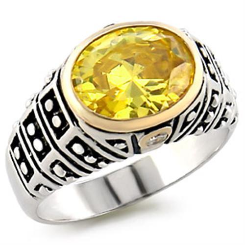 Reverse two-tone 925 sterling silver ring with AAA grade cubic zirconia from Turquoise Tiger, featuring a stylish design.