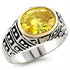 Reverse two-tone 925 sterling silver ring with AAA grade cubic zirconia from Turquoise Tiger, showcasing a stylish design.