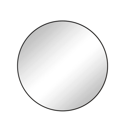 Start2Finish round metal-framed wall mirror with circular design, ideal for vanity and home decor.