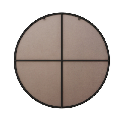 Start2Finish round wall mirror with a metal frame, ideal for vanity or home decor, featuring a circular design and reflective surface.