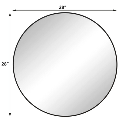 Start2Finish round metal-framed wall mirror with circular design, ideal for vanity and home decor.