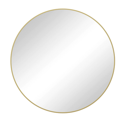 Start2Finish round vanity wall mirror with circular metal frame, ideal for home decor and dressing areas.