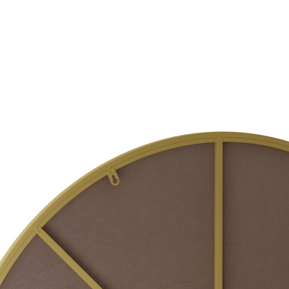 Start2Finish circular metal-framed wall mirror, round vanity dressing mirror for home decor with sleek modern design.