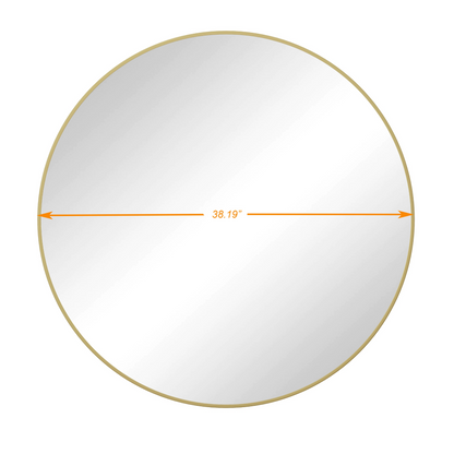 Round metal-framed wall mirror by Start2Finish, perfect for home decor and vanity dressing with a circular design.