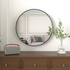 Start2Finish 36-inch round metal-framed wall-mounted bathroom mirror with a sleek, modern design for vanity or bathroom decor.