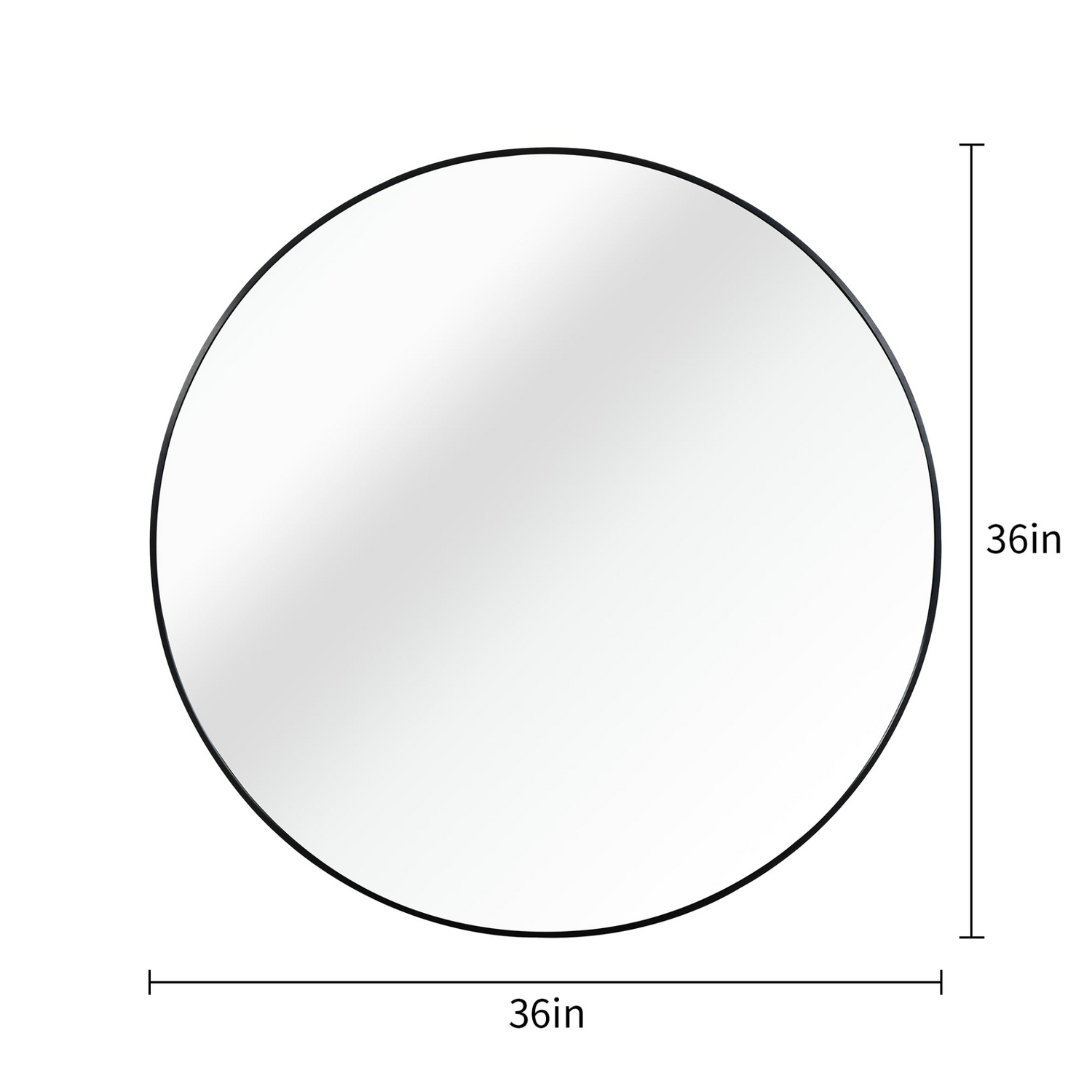 Start2Finish 36-inch round metal framed bathroom mirror, wall-mounted vanity mirror with sleek design and sturdy metal frame